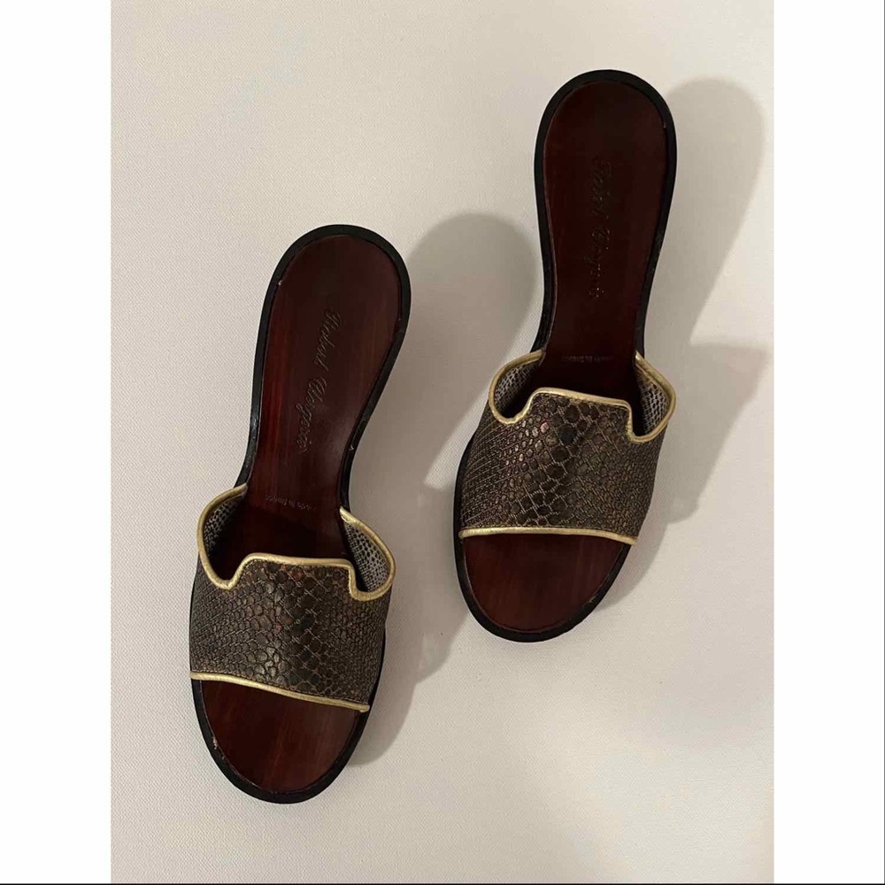 (6.5) Robert Clergerie kitten heel slides - Picture 2 of 4